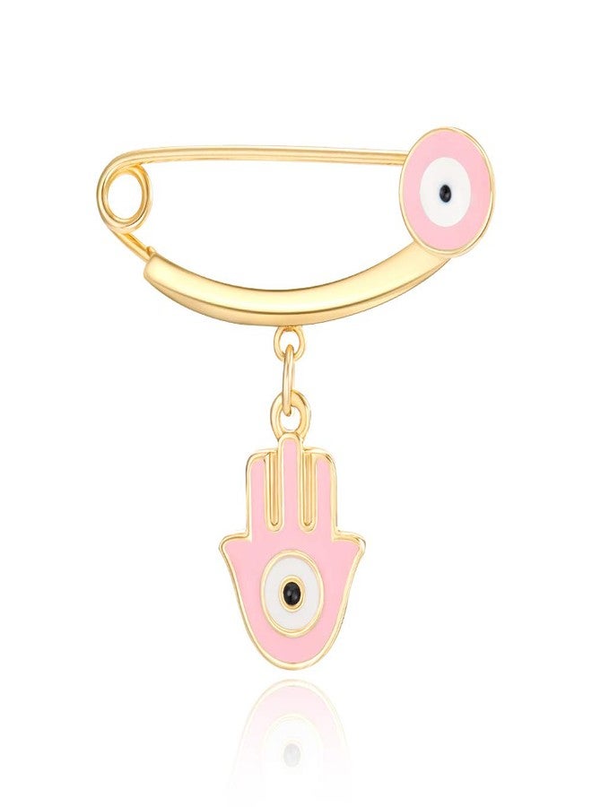 MANVEN Hamsa Evil Eye Stroller Pin Lucky Protection Clothes Scarf Brooch Diaper Bag Pin - Image 1